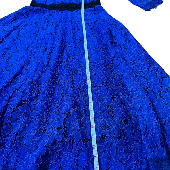 Cobalt Blue & Black detail Lace Midi Dress Size 4 - Picture 10 of 10